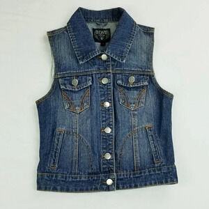 Love Culture Small Women's Blue Denim Adjust Vest